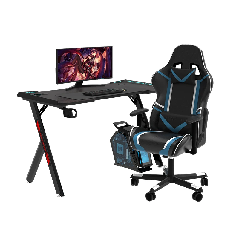 Aor Esports <strong>2026</strong> Modern Metal <strong>Computer</strong> Gaming Desk High Quality Office PC Table LED RGB Lighting Wood Surface Extendable Home