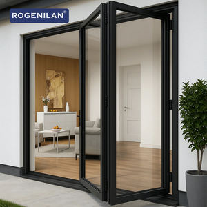 Portes pliantes coulissantes pour <span class=keywords><strong>véranda</strong></span> Rogenilan Hurricane Impact Heavy Duty Low-e Double Glass Door Bi-folding Veranda Sliding Folding Doors - Product Image 1
