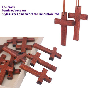 Heilige Kerk Christelijke Houten Ambachten Geschenken Religieuze Houten Kruis Bedels Hanger Ketting Decor - Product Image 3