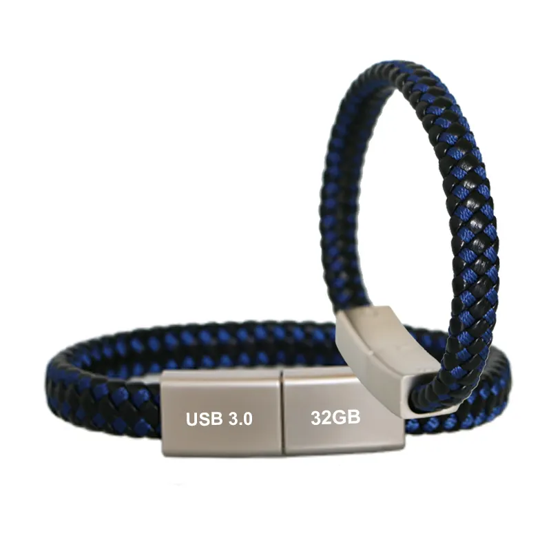 Bracelet en cuir OEM usb flash drive bracelet clé usb avec logo laser 8 go/16 go/32 go/64 go/128 go