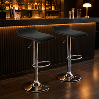 ST-8109 Chaises de bar réglables en cuir au design moderne, base haute en acier inoxydable, pivotantes à 360 degrés, pour comptoir de bar lumineux