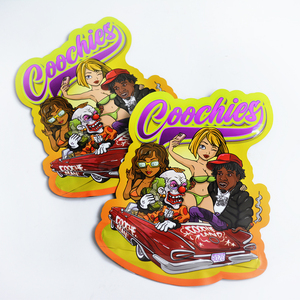 Bolsas de Mylar con Logotipo Personalizado, Embalaje de Plástico, Bolsa de Forma Especial Única, 3.5g 14g 28g 1lb, Bolsas Planas de Tacto Suave con Corte Troquelado - Product Image 1