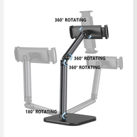 Support de téléphone et tablette pliable portable réglable en hauteur et en angle pour bureau, support de bureau pour iPad, support de téléphone en aluminium