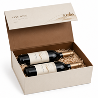Boîte cadeau pour vin haut de gamme personnalisée, emballage pliable, boîte rigide pour bouteille de vin, fermeture magnétique, boîtes écologiques avec insert en éponge