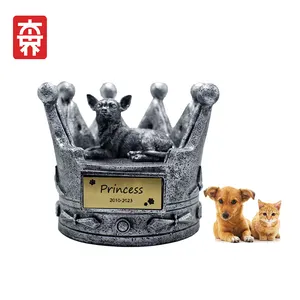 Hot Selling New Product Crown Shape Pet Urn Cremation Dog Cat Urns Dog Urns For Eshes