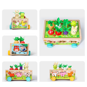 Trieur de forme en bois voiture carotte récolte jeu forme tri <span class=keywords><strong>ferme</strong></span> blocs de fruits jouets d'apprentissage - Product Image 4