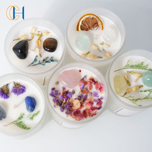 Wholesale Handmade Crystal Flower Candle Fragrance Soy Wax Scented Candle