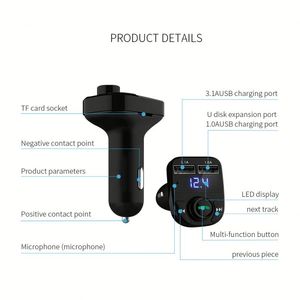 X8 Car Dual <b>USB</b> Fast Charger FM Transmitter Handsfree Car MP3 <b>Player</b> Audio Receiver - Product Image 3