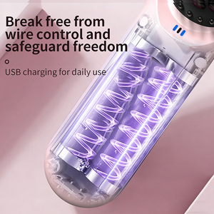 Lisseur de cheveux portable sans fil rechargeable, lisseur de cheveux en céramique à ions négatifs sans fil, peigne lisseur de cheveux à 3 températures - Product Image 3