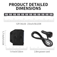 Barra Delgada de Luz LED de Emergencia JINXIN para Todoterreno con Lámpara de Advertencia Ámbar Estroboscópica de 36 SMD y 18 Modos