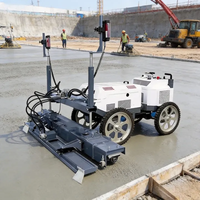 Machine de nivellement laser pour béton tout-terrain à quatre roues avec double récepteur laser et contrôle automatique de la pente pour la pose de sols industriels