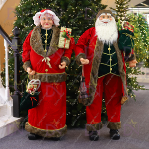 Santa Claus y Mamá Claus de Tela de Tamaño Real, Adornos Navideños para Exteriores, Decoraciones Navideñas - Product Image 1