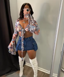 <span class=keywords><strong>Jupe</strong></span> <span class=keywords><strong>Courte</strong></span> <span class=keywords><strong>en</strong></span> <span class=keywords><strong>Jean</strong></span> Décontractée pour Femme – Respirante et Idéale pour le Style Quotidien Urbain (Vente <span class=keywords><strong>en</strong></span> Gros) - Product Image 6