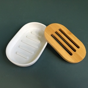 Recipiente de jabonera de bambú de precio barato moderno caja de jabón de barra hecha a mano ovalada con bandeja de drenaje para Cocina - Product Image 5