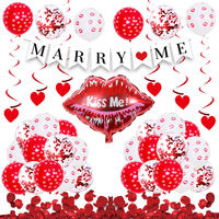 I Love You bannière confettis coeur ballons en Latex pétales de Rose Te amo-ballons en aluminium joyeux saint-valentin ensemble de ballons