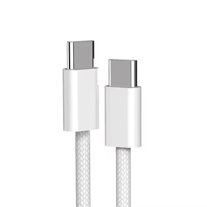 Stock de EE. UU. Tipo <span class=keywords><strong>C</strong></span> a tipo <span class=keywords><strong>C</strong></span> Tpe Cable trenzado de nailon Cable de datos de carga rápida <span class=keywords><strong>Usb</strong></span> 3,0 3A 60W Blanco Pd <span class=keywords><strong>Usb</strong></span>-<span class=keywords><strong>C</strong></span> Cable para Iphone 16 - Product Image 1