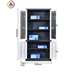 Archivador de Oficina de Hierro con Diseño Chino, Personalizable, Ignífugo, con Puertas de Vidrio y Hierro, Fácil de Montar, Ahorra Espacio, H1850W900D400mm - Product Image 4