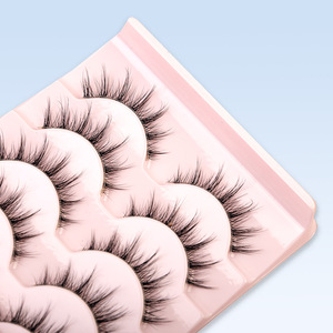 Pestañas Postizas <span class=keywords><strong>de</strong></span> Una Sola Pieza, Estilo Influencer, <span class=keywords><strong>Maquillaje</strong></span> Coreano Ligero, Forma en V Natural, Delicadas, 3D, Efecto Visón, Transparentes - Product Image 2