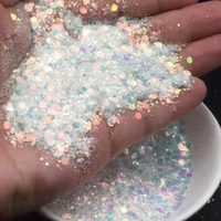Paillettes hexagonales multicolores mélangées, paillettes épaisses blanches irisées pour le corps, le visage, l'artisanat, la décoration