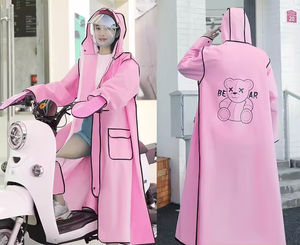 Ropa de Lluvia de EVA para Mujer y Hombre con Capucha y Mangas Transparentes, Chaqueta Impermeable Ligera Reutilizable para Exteriores - Product Image 4