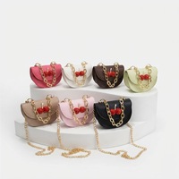 Sac à bandoulière mini tendance en cuir PU pour enfants, motif cerise, avec porte-monnaie et chaîne