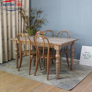 Chaise de salle à manger rétro avec dossier en rotin massif en bois de style américain moderne pour la maison, les restaurants, les hôtels, le salon, la lumière de luxe, les banquets en plein air - Product Image 6