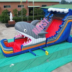 Tobogán DE AGUA DE TIBURÓN inflable de PVC comercial de precio barato gigante al aire libre tobogán de mármol con piscina grande a la venta - Product Image 6