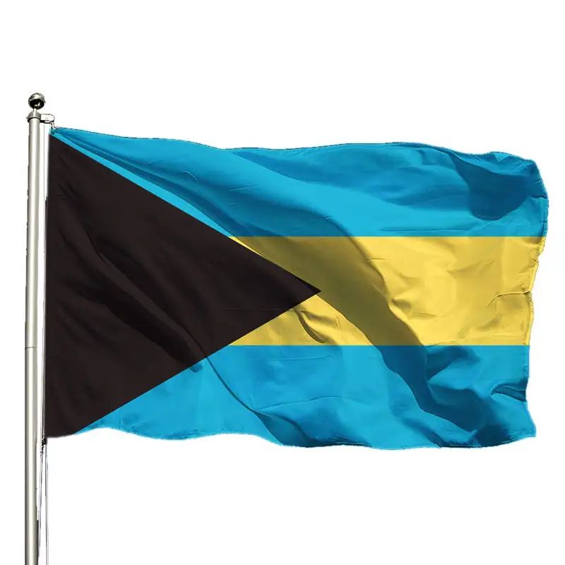 Groothandel Bahamian Natie Vlaggen 3x5ft Polyester Nylon Aangepaste Bahamas Land Vlag Banner 90X150 Cm