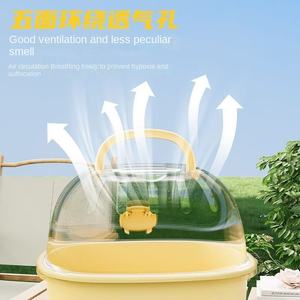 <span class=keywords><strong>Cage</strong></span> à hamster en plastique durable avec fermeture à bouton <span class=keywords><strong>Cage</strong></span> à ours doré en acrylique transparent super large pour petits animaux de compagnie Fournitures pour animaux de compagnie - Product Image 4