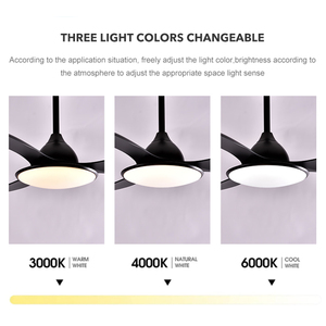 Ventilateur de plafond LED moderne et simple avec télécommande, 3 pales en ABS, 48-52 pouces, avec éclairage, modèle F3061-48, 3 pales en ABS, dernière conception - Product Image 3