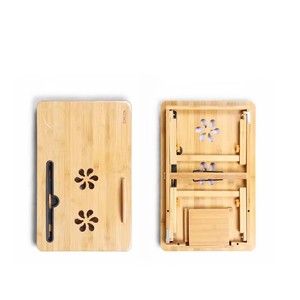 Foldable Bamboo Laptop <b>Desk</b> 55x34cm Natural Color Modern Style Portable For Bed Dormitory <b>Study</b> Writing Reading - Product Image 5