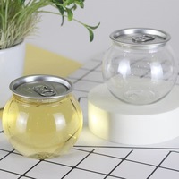 Prix Économique: Mini Bocaux en Plastique PET Transparent de 200 ml de Qualité Alimentaire avec Couvercles pour Bonbons, Jus et Boissons