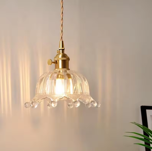 โคมไฟแขวนเพดานทำจากแก้วสีขาวสำหรับห้องนอน - Product Image 6