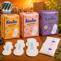 Serviettes hygiéniques jetables aux herbes anioniques avec noyau multi-tailles pour la vente en gros et l'étiquetage privé