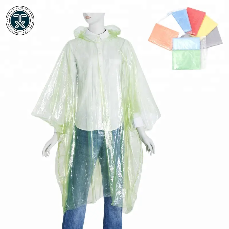 Customizable Disposable PE Rain Poncho in Variety of Colors Cheap Priced Packaging Logo Customization for Outdoor Rainwear