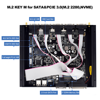 Mini PC Industrial Sin Ventilador Intel Core I7-8550U 2*DDR4 64GB RAM Máxima 6*COM RS232/485 2*LAN Gigabit Ethernet Pantalla Triple 4K
