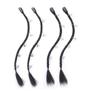 Accesorios para el cabello de mujer: Cola de caballo trenzada larga con anillo, de <span class=keywords><strong>material</strong></span> de alambre resistente al calor y colorido. - Product Image 2