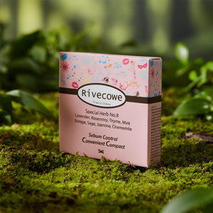 Rivecowe Special Herb No.8 Sebum Control <b>Compact</b> For Oily Skin <b>Makeup</b> Setting Powder - Product Image 3