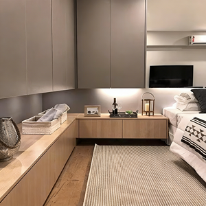 Armario Flotante Minimalista Personalizado BALOM, Muebles de Madera para Dormitorio, Diseño Multifuncional para Colgar y Almacenar - Product Image 1