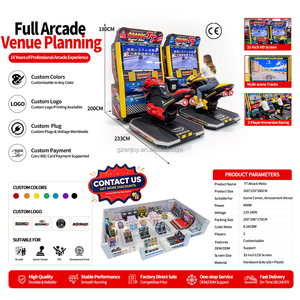 Münz- und Scheinbetriebener Zwillings-Motorrad-Rennsimulator mit 32-Zoll-LCD für zwei Fahrer, geeignet für Unterhaltungszentren - Product Image 3