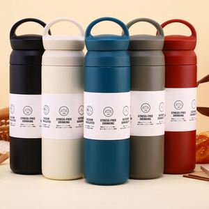 Bouteille d'eau isotherme à double paroi en acier inoxydable avec couvercle manuel, stock restant à prix réduit, en métal, type flasque sous vide, avec intérieur en verre - Product Image 1