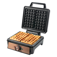 Aifa 3 en 1 Machine à beignets automatique en acier inoxydable noir détachable électrique Mini machine à gaufres et à sandwich