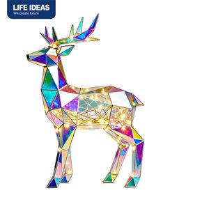 Commercial Christmas Decorations Colorful Reindeer Display Light <b>Frame</b> Deer Family Motif Light Indoor Outdoor Decor Light - Product Image 1
