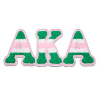 Grandes lettres brodées, patchs roses et verts, blason de sororité, chenille, patch thermocollant pour sororité