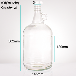 <span class=keywords><strong>Bottiglia</strong></span> di acqua di vetro rotondo <span class=keywords><strong>da</strong></span> <span class=keywords><strong>3</strong></span> <span class=keywords><strong>litri</strong></span> con tappo a vite in plastica per la superficie di stampa del succo di frutta per ordine minimo 100 pezzi - Product Image 4