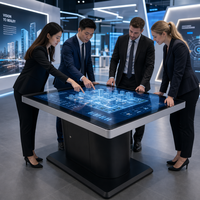 Table tactile interactive d'intérieur Vislat OEM ODM 32 43 55 pouces avec écran LCD sur pied pour la publicité