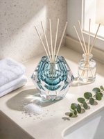 Bouteille d'arôme en cristal facetté, diffuseur à bâtonnets en forme de prisme pour parfum d'intérieur et décoration de spa