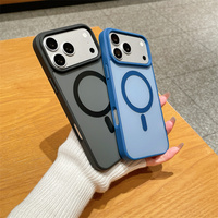 Coque de téléphone en acrylique anti-chute à sensation de peau et couleurs contrastées magnétiques pour iPhone 18 Pro Max/17 Air/16E/15 Plus/14/13 – Vente en gros usine