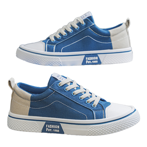 Men's Fashion Trendy Running <b>Canvas</b> Shoes Lace-Up Slip-On Comfortable Mesh Lining Breathable Soft PVC Bottom for Spring Winter - Product Image 1