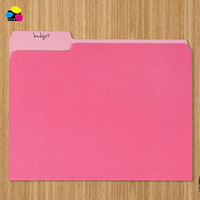 Durable 11pt Pink 1/3 Cut Tab Tamaño de la letra 8,5X11 pulgadas Papelería de oficina Carpetas de archivos de papel de Manila coloridas